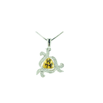 Trillion Pendant - White Gold