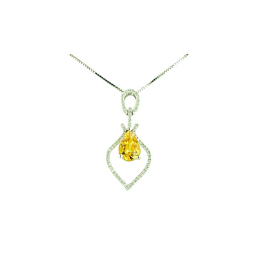Pear Pendant - White Gold
