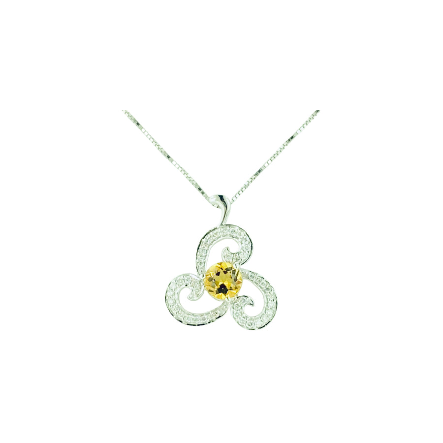 Round Pendant - White Gold