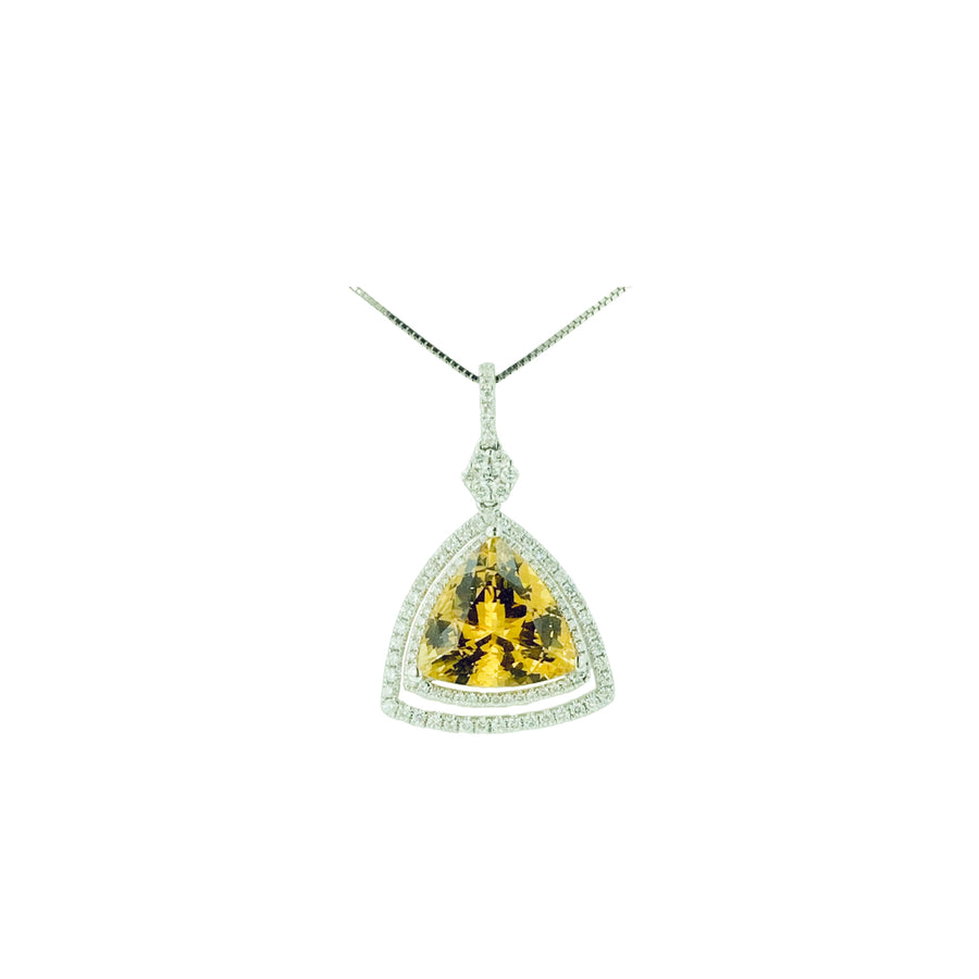 Large Trillion Pendant- White Gold