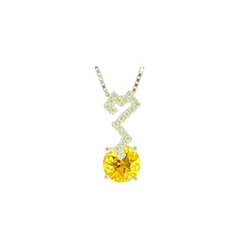 Lightning bolt 14k white gold pendant
