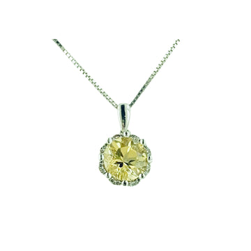 Round Pendant - White Gold